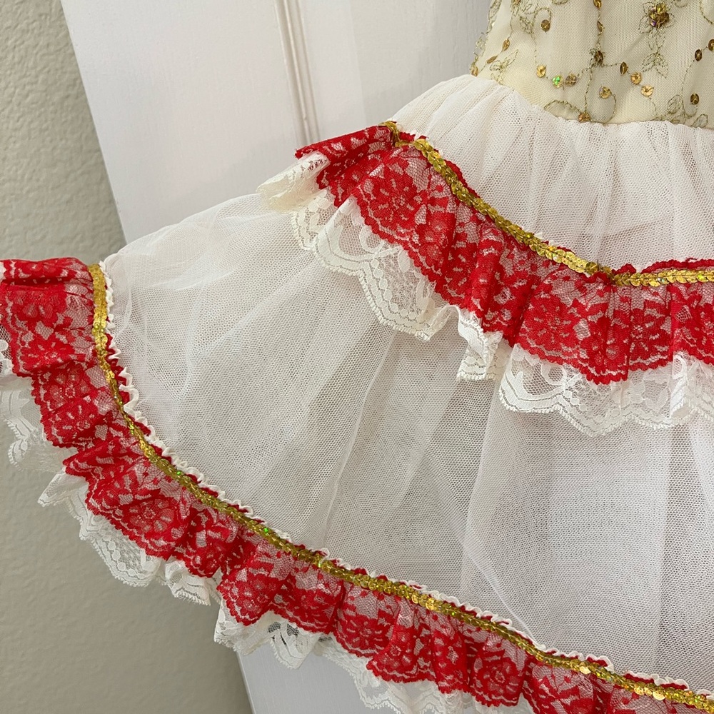 Revolution Red and Gold Spanish Theme Ballet Costume Teen or Adult - Picture 5 of 15